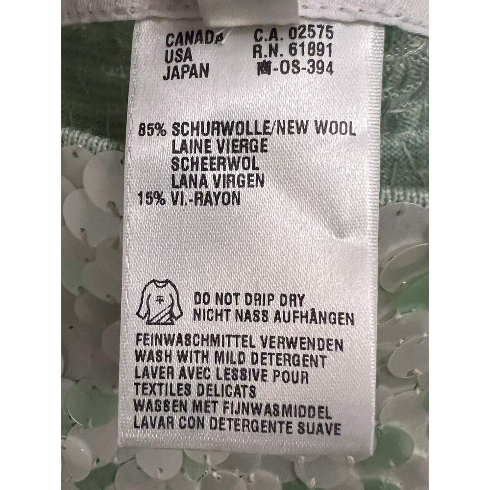 VTG Escada ombré Gradient Green sequined sleeveless Wool top Mermaidcore Runway - Picture 4 of 15